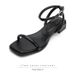 Style Beach Chunky Heel One-Strap Sandals For Women 2023 New Summer Vintage White Fairy Shoes_vogvips.com