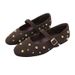 New Riveted Round Head Flat Fashionable And Versatile Western Style Single With One Strap Ballet Mary Jane Shoes_vogvips.com