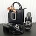 Women’s Shoes women's shoe and bag set, generous soft bag, casual high heeled slippers, daily casual wear, rhinestone embellishment_vogvips.com