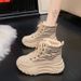 Snow Boots Women's Velvet Thickened High-top Platform Student Sports Cotton Shoes Tide_vogvips.com