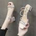 Sandals Fairy Fairy Wind Rhinestone Word With Thick Heel Roman High Heels Two Wear Women's Shoes_vogvips.com