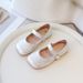 Girls' Chinese Embroidered Silk Shoes – Elegant Hanfu Princess Flats For Toddler & Kids (Black/Cream, Breathable PU Lining & Anti-Slip Sole)_vogvips.com