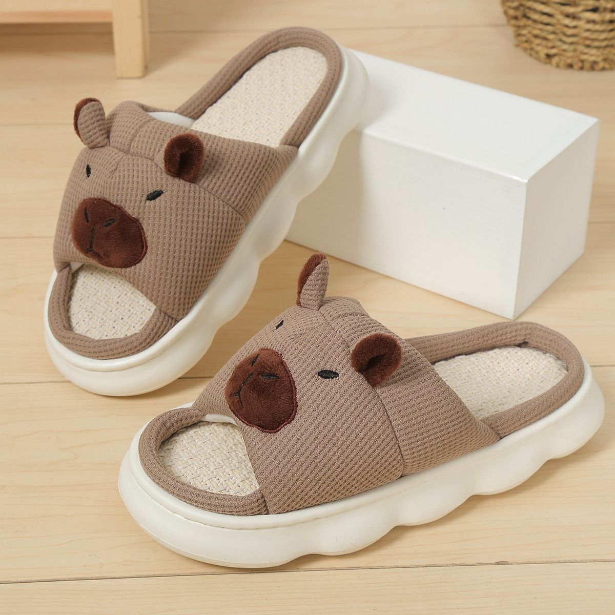 Comfy Cotton-Linen Slip-On Slippers For Men And Women - Breathable, Anti-Slip, Cushioned Sole For Home, Indoor, And Casual Wear_vogvips.com