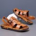 Sandals In Summer, Genuine Leather Bag Top, Sandals Men Outdoor Wear And Driving, Non Slip Beach Shoes For Men, Trendy_vogvips.com