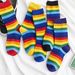 Rainbow Socks For Women Of The Tube All Match Ins Super Hot HyunA Style Net Red Student Striped Color Socks_vogvips.com
