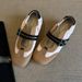 Elegant Mary Jane Shoes With Arch Support & Double Buckles - Breathable Mesh Ballet Flats In Two-Tone Suede For Women & Men_vogvips.com