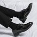 Korean Version Glossy Pointed Business Men's British Fashion Solid Color Formal Derby Shoes, Black Versatile Lace Up_vogvips.com