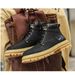 Men's Chunky Sole High-Top Martin Boots Fashion Casual Workwear Shoes With Round Toe For Daily Wear Sneakers Trendy Shoes Men_vogvips.com