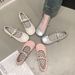 French Retro Ballet Silver Small Leather Shoes Women's Flats Soft Soles Comfortable Red Single Shoes Round Head Mary Jane Women's Shoes_vogvips.com