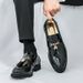 2025 British Casual Pointed Toe Trendy Hairstylist Korean Style Men's Patent Tassel Versatile Low-top Leather Shoes_vogvips.com