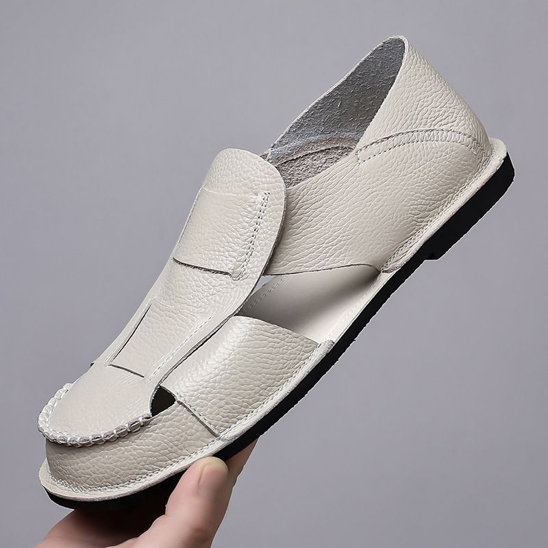 Foreign Trade Cross-border 2026 Summer New Men's Genuine Leather Beach Soft-soled Trendy Casual Shoes Breathable Sandals_vogvips.com