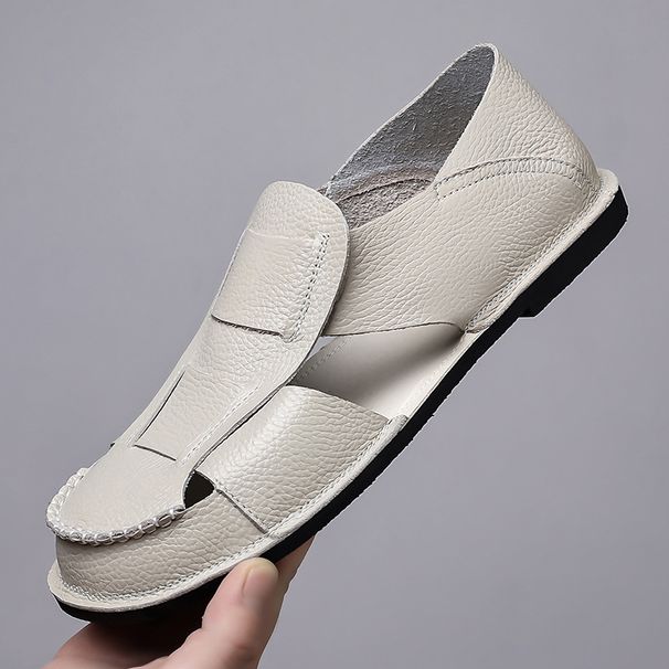 Foreign Trade Cross-border 2026 Summer New Men's Genuine Leather Beach Soft-soled Trendy Casual Shoes Breathable Sandals_vogvips.com
