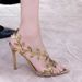 2024 Summer New Golden Branch Jade Leaf Pointed Toe Sandals Women, Thin Heel, Non-Slip, Outdoor Wear, Internet Celebrity_vogvips.com