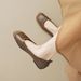 Square Head Single Shoes Women's Summer Flat Bottom Retro One-pedal Doudou Shoes Shallow Mouth Soft Sole Ballet Shoes_vogvips.com
