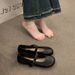 Flat Bottom Round Head Retro Student Versatile Small Leather Shoes Women's Spring And Summer Skirt French Mary Jane Single Shoes_vogvips.com