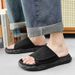 ShoeVault 2025 New Summer Outdoor Trendy One-Strap Velcro Slippers For Men Non-Slip Youth Beach Sandals_vogvips.com