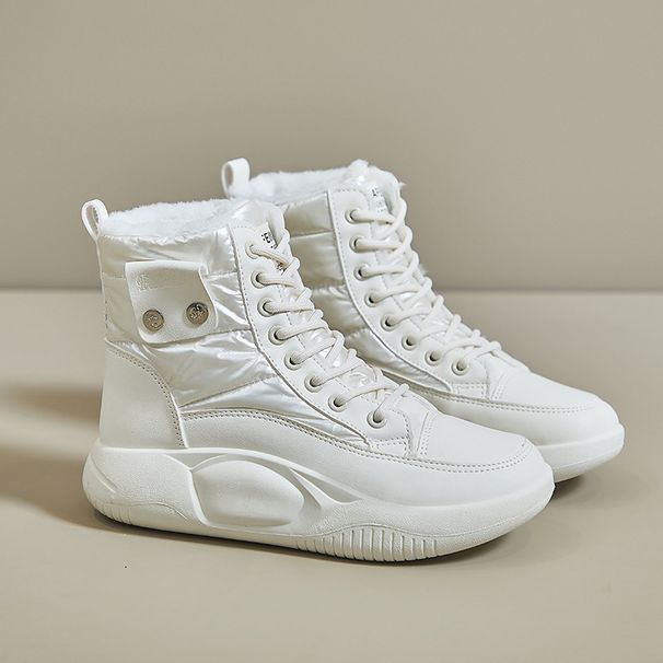 Fleece-Lined High-Top Snow Boots For Women 2025 Winter New Style Student Ins Korean Version Warm Casual Cotton Shoes_vogvips.com