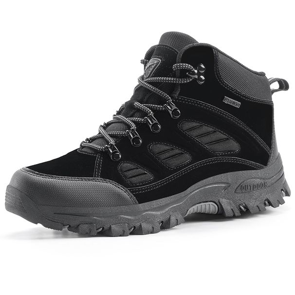 High-top Men Anti-slip Lace-up Shock-absorbing Wear-resistant Breathable Casual Ankle Boots Men Outdoor Comfortable Hiking Shoes_vogvips.com