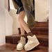Thick Sole Cross Strap 2025 Winter New Cotton Shoes With Fleece Lining, Thickened And Warm Short Boots, Slip-On Sheep_vogvips.com