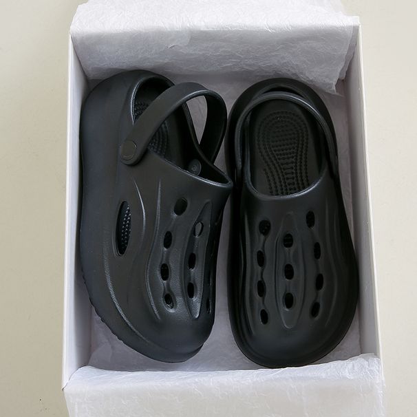 New Sandals For Women Thick Soled Baotou All Match Hole Shoes Comfortable Soft Soled Casual Half Slippers CH1601_vogvips.com