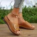 New Large Casual Round Head Composite Buckle With PU Leather One Line Slope Heel Slippers For Women_vogvips.com