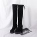 Over-the-Knee For Women, Trendy Autumn Fleece-Lined High Thick Sole Stretch Long Boots, Chunky Heel Martin Boots_vogvips.com