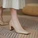 The Store Manager's Personal Choice Is Simple Yet Sophisticated~Soft Leather Fashion Hollow-out Chunky Heel Sandals With_vogvips.com