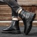New Leather Spring Men's Shoes High-top Men's Heightening Tooling Martin Boots_vogvips.com