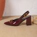 Cross-border Foreign Trade Elegant Pointed-toe Patent Leather Metal Buckle Chunky Heel High-heeled With Back_vogvips.com