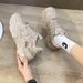 Showy Feet Little Dad Women's Spring And Autumn New Network Red Versatile Breathable Mesh Thick Sole Sports Shoes_vogvips.com
