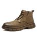 Thick-soled High-top Retro Martin Boots Waterproof Short Boots Outdoor Tooling Boots Heightening Men's Shoes_vogvips.com