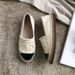 Spring And Summer Small Fragrant Style Canvas Grass Weaving Fisherman's Shoe Cover With Low Top Thick Bottom Casual_vogvips.com