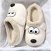 2025 New Big Eyes Dog Slippers Women, Ins Cute Home Warmth, Anti Slip Thick Bottom With Velvet Cotton Shoes For Men_vogvips.com
