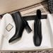 Women's Shoes Slim Fit Ankle Boots, Chunky Heel, Square Toe, Fashionable Fleece Lined French Martin Boots, Autumn/Winter New Style_vogvips.com