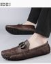 Doudou Shoes Men's Low-top Foot Loafers Loafers Horseshoe Buckle Driving Shoes_vogvips.com