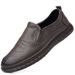 Euro Step New Leather Cowhide Business Loafers Casual Men's Shoes Soft Sole Non-Slip_vogvips.com