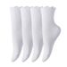 Women's socks Women's lovely pleated ankle socks autumn winter cotton socks with wooden ear lace midtube socks women's solid color_vogvips.com