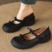 French Retro Style Fashion Women's Commuting Word With Round Head Platform Casual Shoes Light Mouth Single Shoes Hollow Hole Sandals_vogvips.com