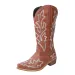 Embroidery Cowboy For Knee High Med Calf Vintage Western Cowgirl Boots Women Heeled Casual Shoes Autumn Block Heel_vogvips.com
