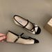 Silver Bow Mary Jane For Summer 2025 New French Square Toe Flat Bottom Versatile Women's Single Shoes_vogvips.com