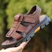 Summer Sandals Breathable Versatile Casual Outdoor Two-Way Men's Beach Middle-Aged Dad Slip-On Shoes_vogvips.com
