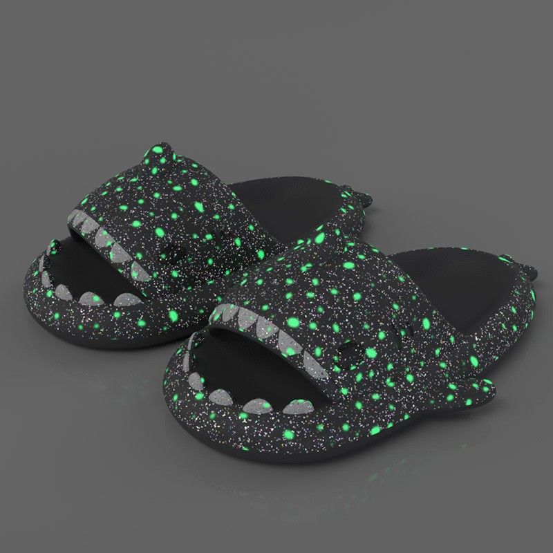 Luminous Shark Slippers Women Men Couple Slipper Thick Soles Flip Flops EVA Anti-slip Flat Shoes Funny Sandals Christmas_vogvips.com
