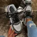 Womens Silver Rhinestone Chunky Sneakers Spiked Sole For Party Street Style Wear_vogvips.com