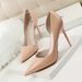 638-5 Korean Style Fashion Simple Stiletto Patent Leather Shallow Mouth Pointed Toe Hollow Sexy Slimming High Heels_vogvips.com