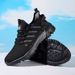 ZERJER Summer Breathable Knit Sneakers, Men's Mesh Hollow Lightweight Running Shoes, Soft Sole Anti-slip Durable Casual_vogvips.com
