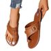 Autumn And Winter Large Size Women's Flat Sandals Casual Simple Comfortable Non Slip Solid Color_vogvips.com