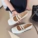French With Skirt Mary Jane Single Shoes Women's Spring And Summer Flat Beanie Shoes Silver Small Leather Shoes_vogvips.com