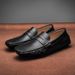 Men's Bean Shoes Casual Leather Shoes Big Size Lazy Man A Pedal Drive_vogvips.com