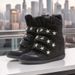 Women's High Top Casual Shoes European American Style Rhinestones Punk Star Rivet Velcro Hidden Wedge Heel Thick Sole_vogvips.com