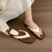 Silver Women's Summer Outdoor Slippers New Soft Thick Sole Flip-Flops French Style Stunning Toe Post Sandals Vacation_vogvips.com